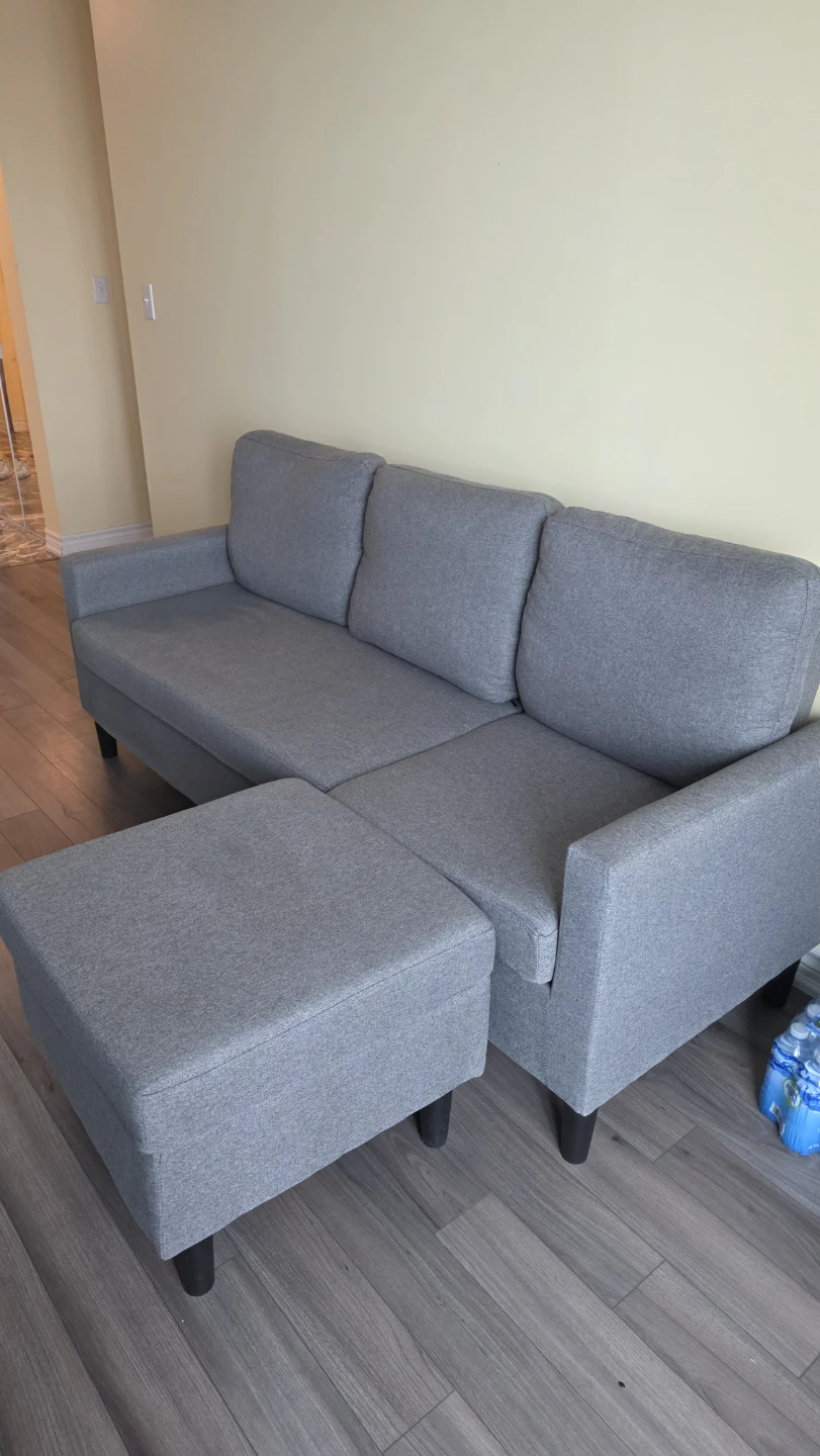 Grey Sectional Sofa with Ottoman - photo 2