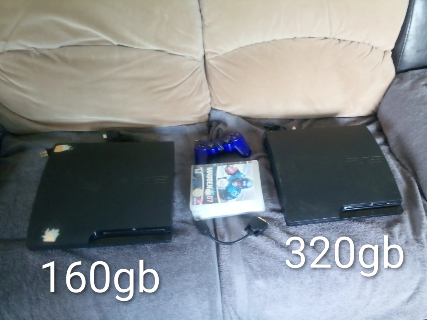 2 PlayStation 3 Consoles 320gb with 3 Games and Controller