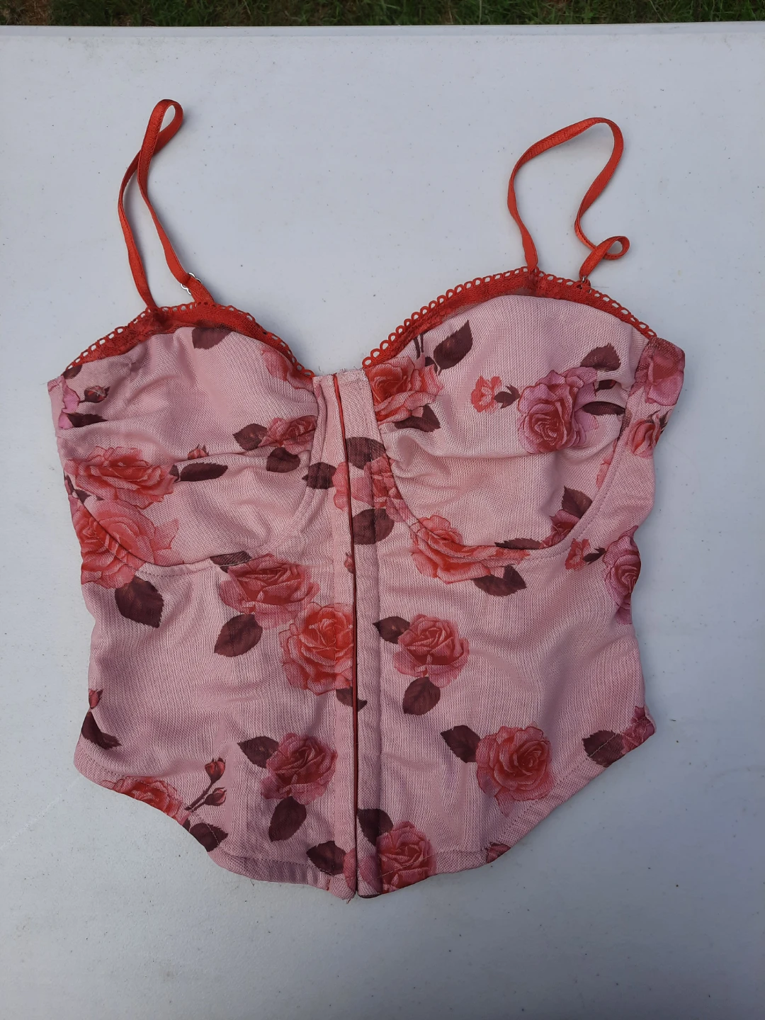 Pink Floral Corset Top