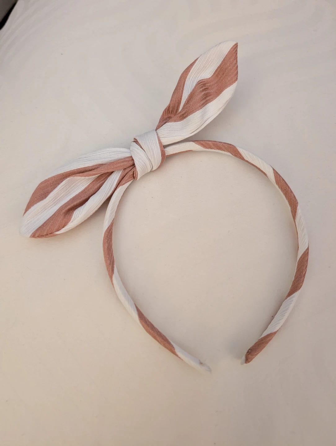Striped Headband with Bow Accent