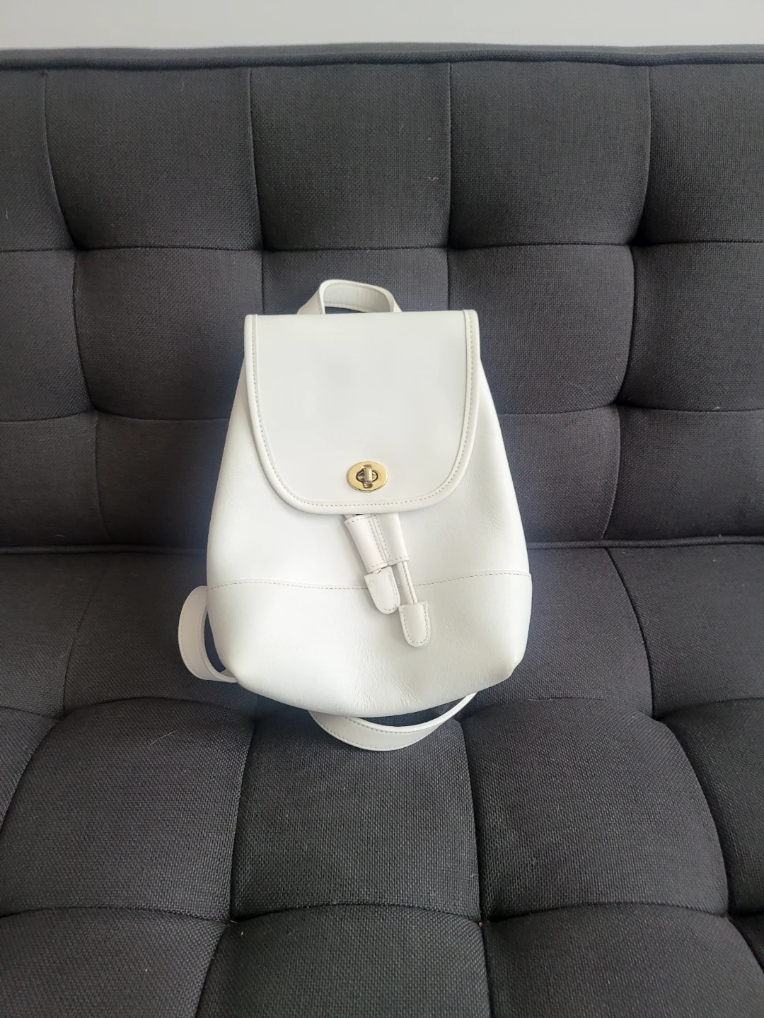 Coach White Leather Mini Backpack