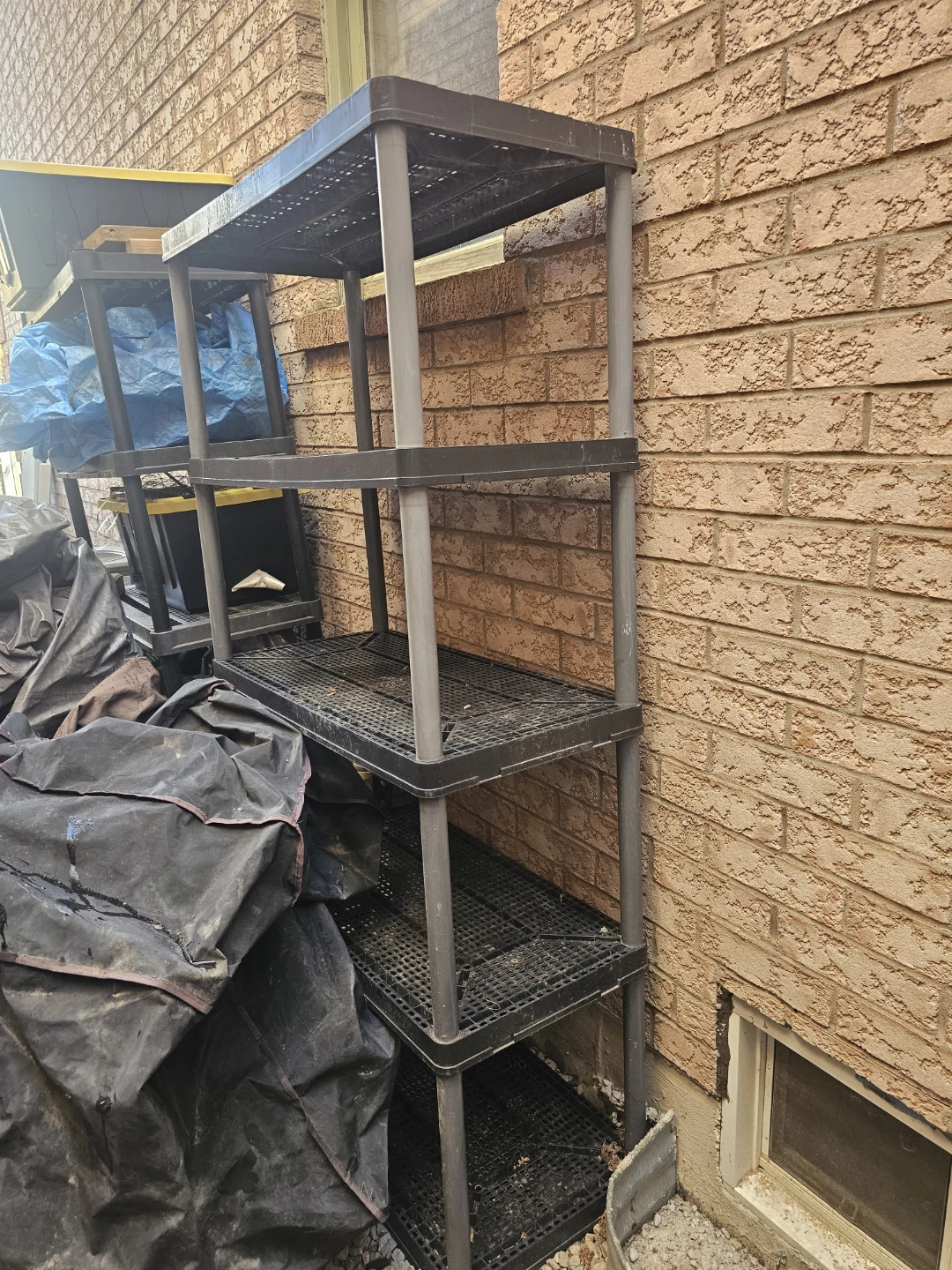 Black 5-Tier Plastic Shelving Unit