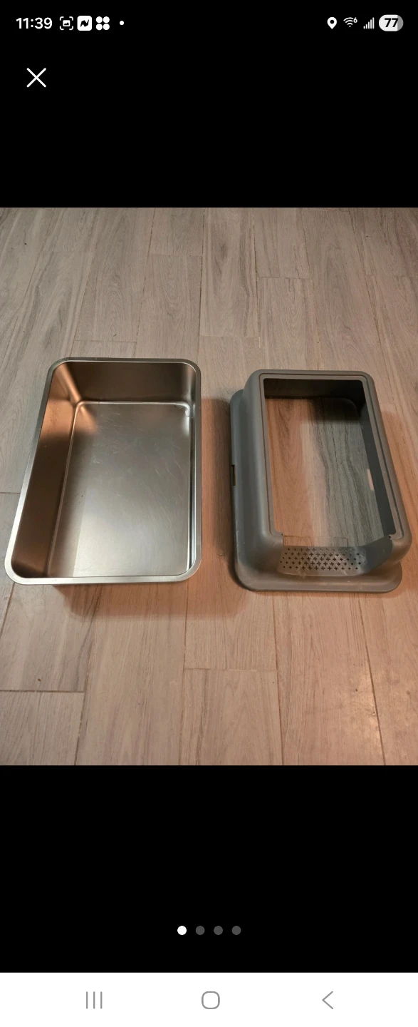 Cat Litter Box with Stainless Steel Pan and Scoop