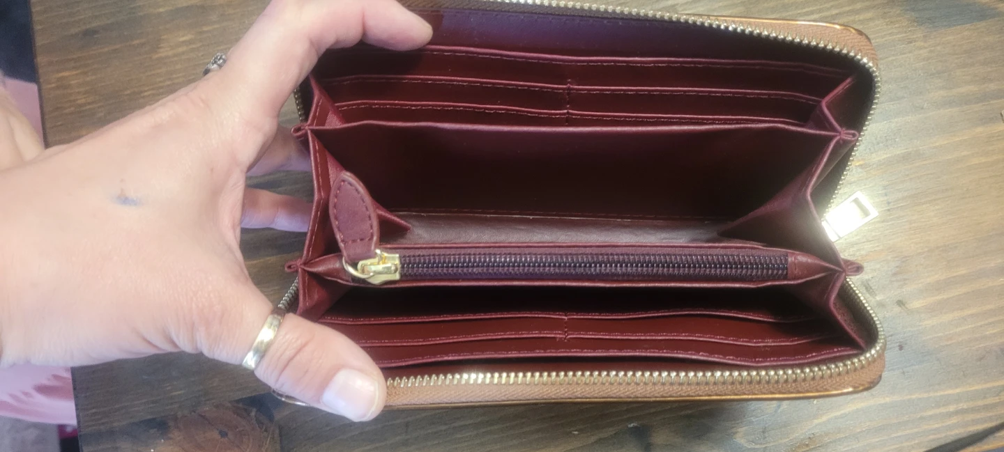 DIANA&CO FIRENZE Brown Patent Zip Around Wallet - photo 2