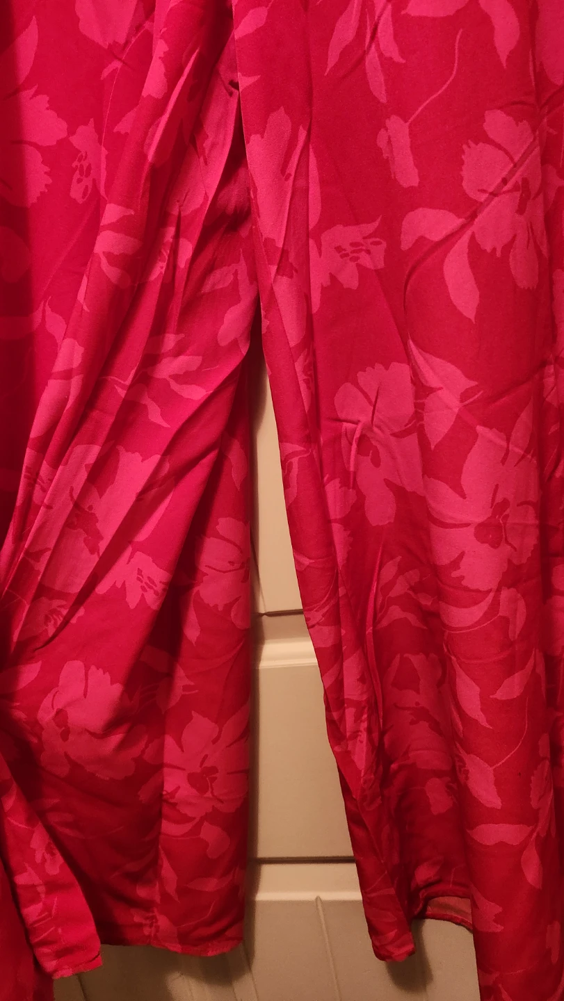BTFBM Red Floral Wide Leg Pants - photo 3