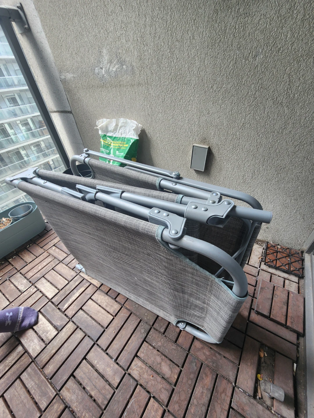 Grey Foldable Chaise Lounge Chair with Canopy - photo 5