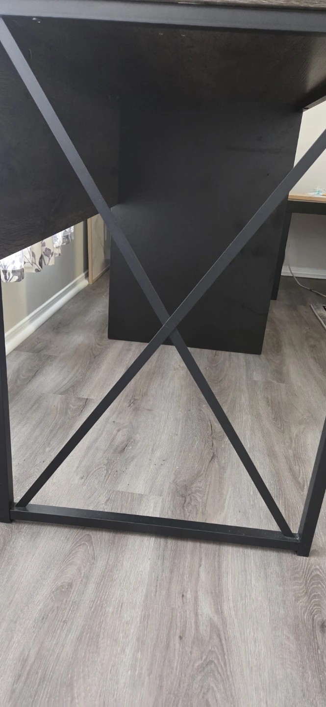 Rustic Oak and Black Metal Desk with Drawers - photo 4