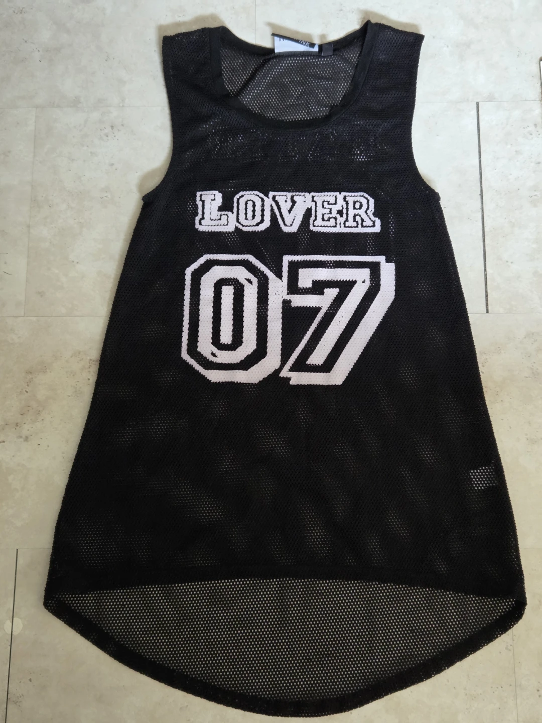 MINKPINK Black Mesh "Hater" "Lover" Jersey Tank Top XS