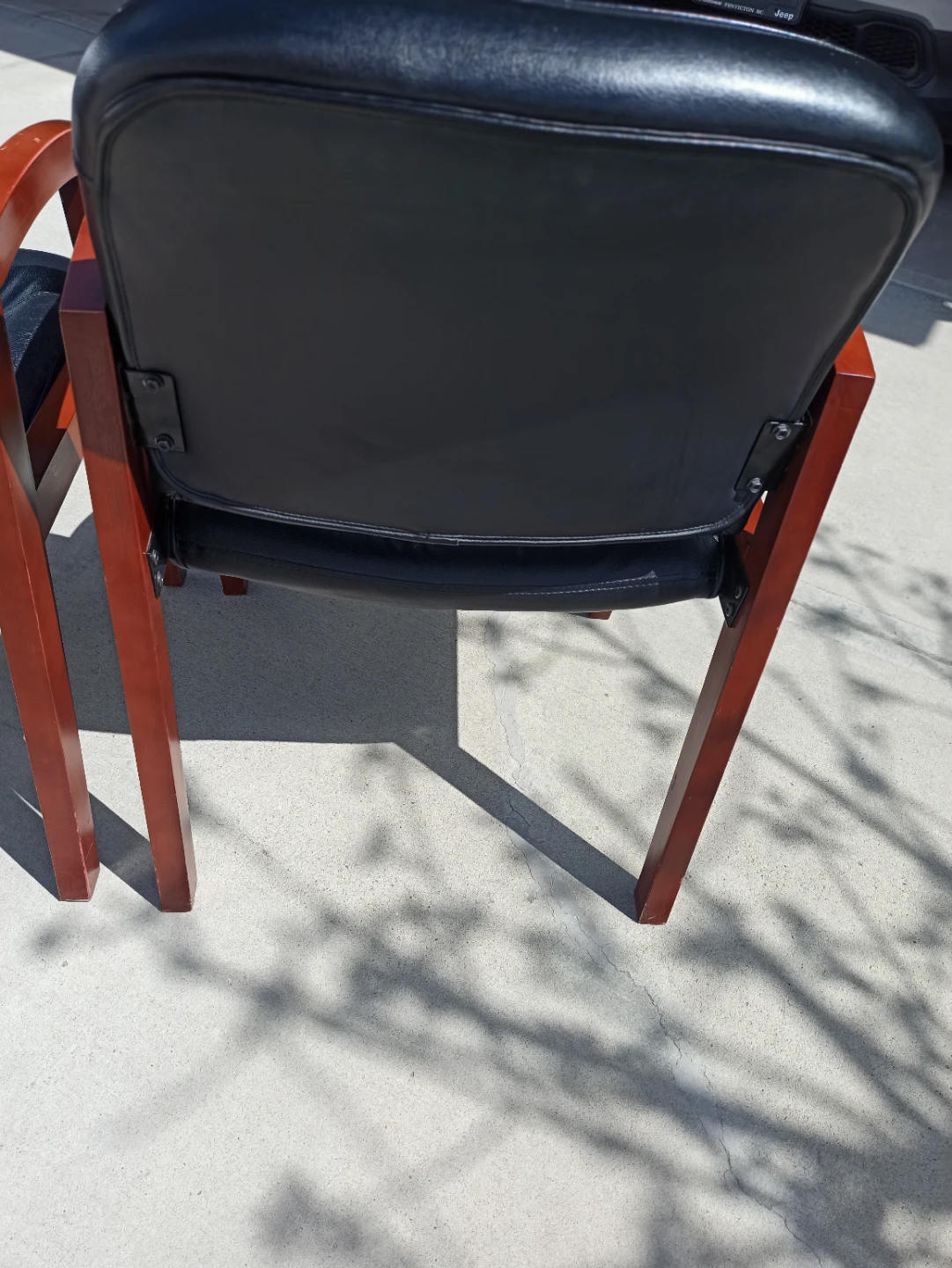 Black Chair genuine Leather Arm Chairs (Set of 2) - photo 5