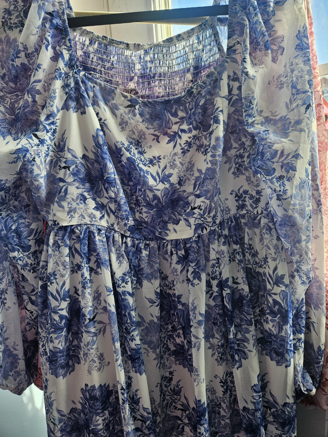 Pink and Blue Floral Smocked Dress - photo 4