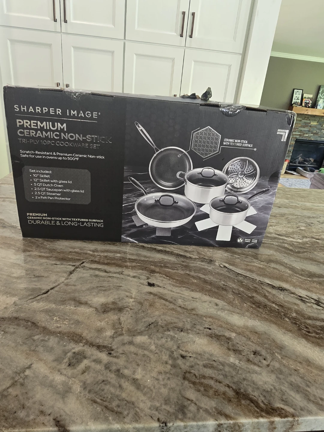 Sharper Image Premium Ceramic Non-Stick Tri-Ply 10-Piece Set