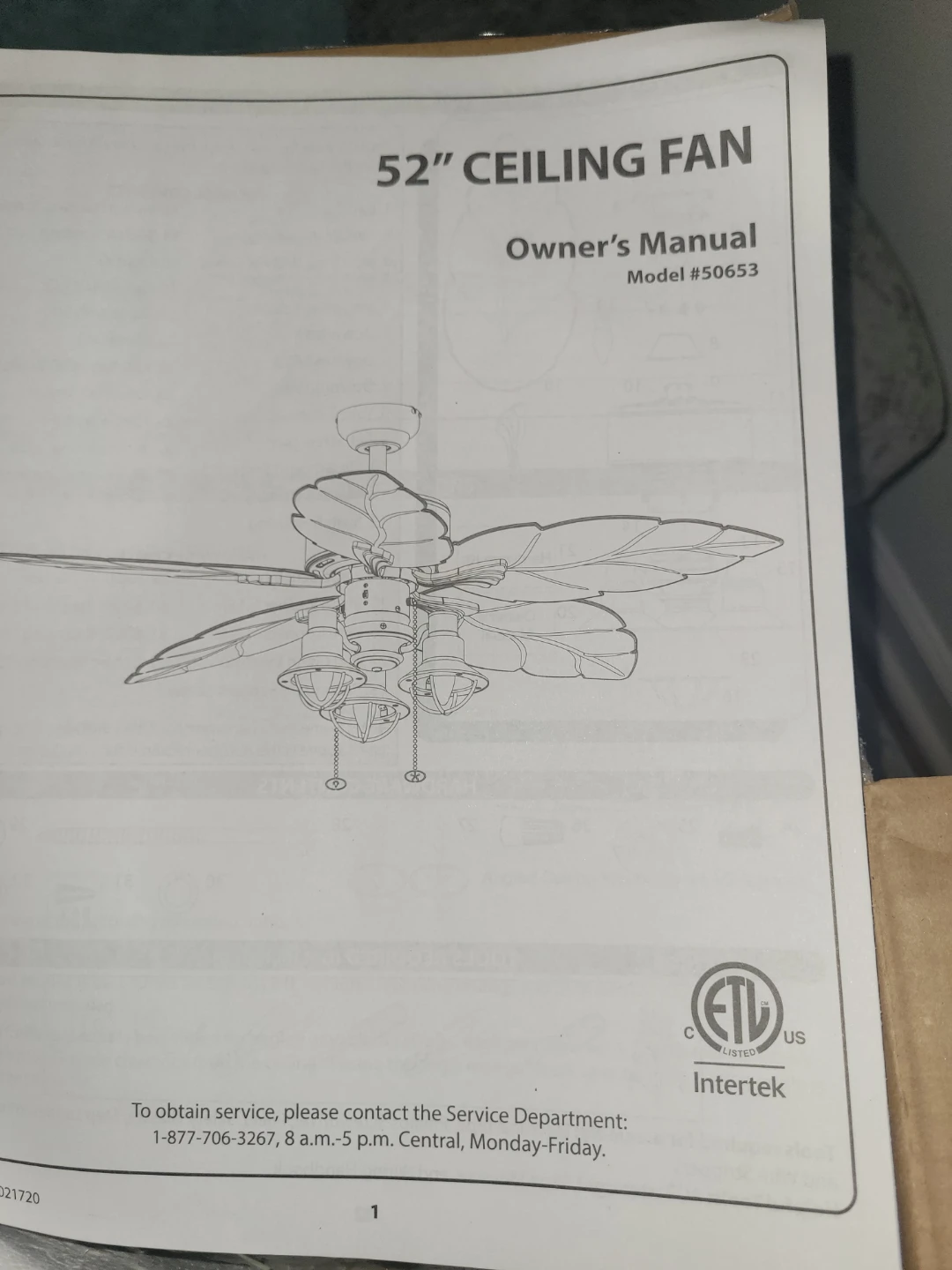 New ceiling fan