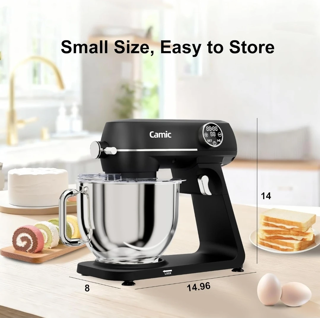 Camic 8-Quart Tilt-Head Stand Mixer with Stainless Steel Bowl