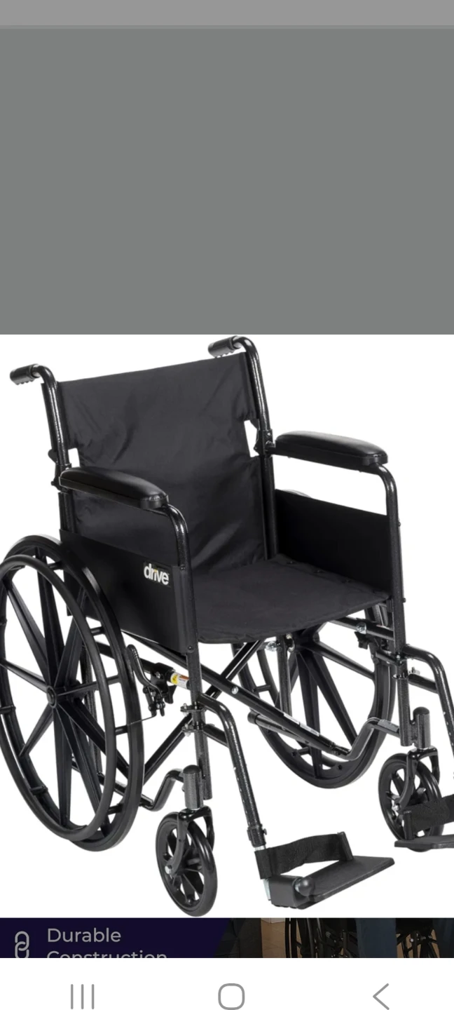 Drive Medical Black Wheelchair with Footrests