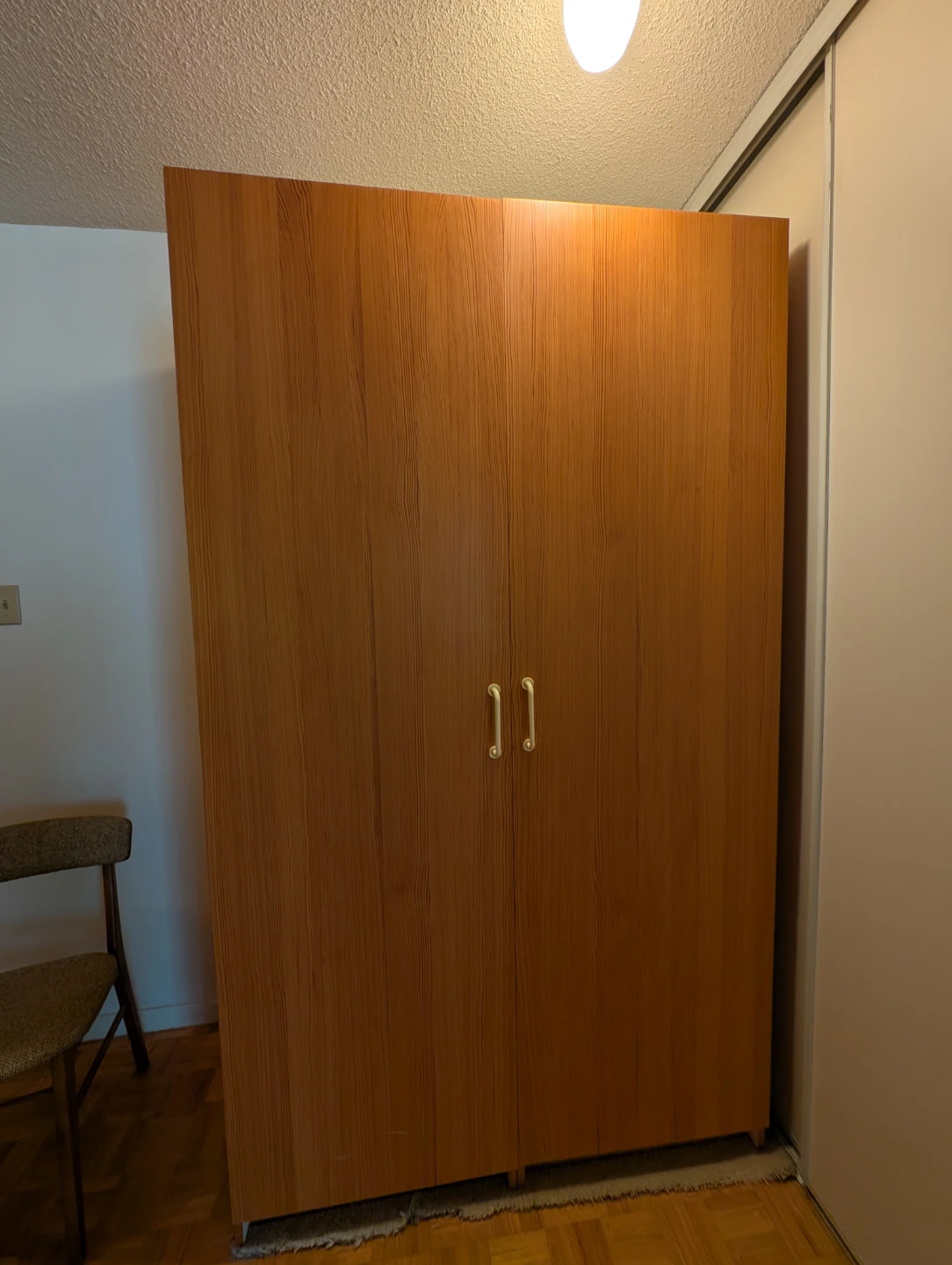 IKEA 2 Wood Wardrobes, single Door and Shelving