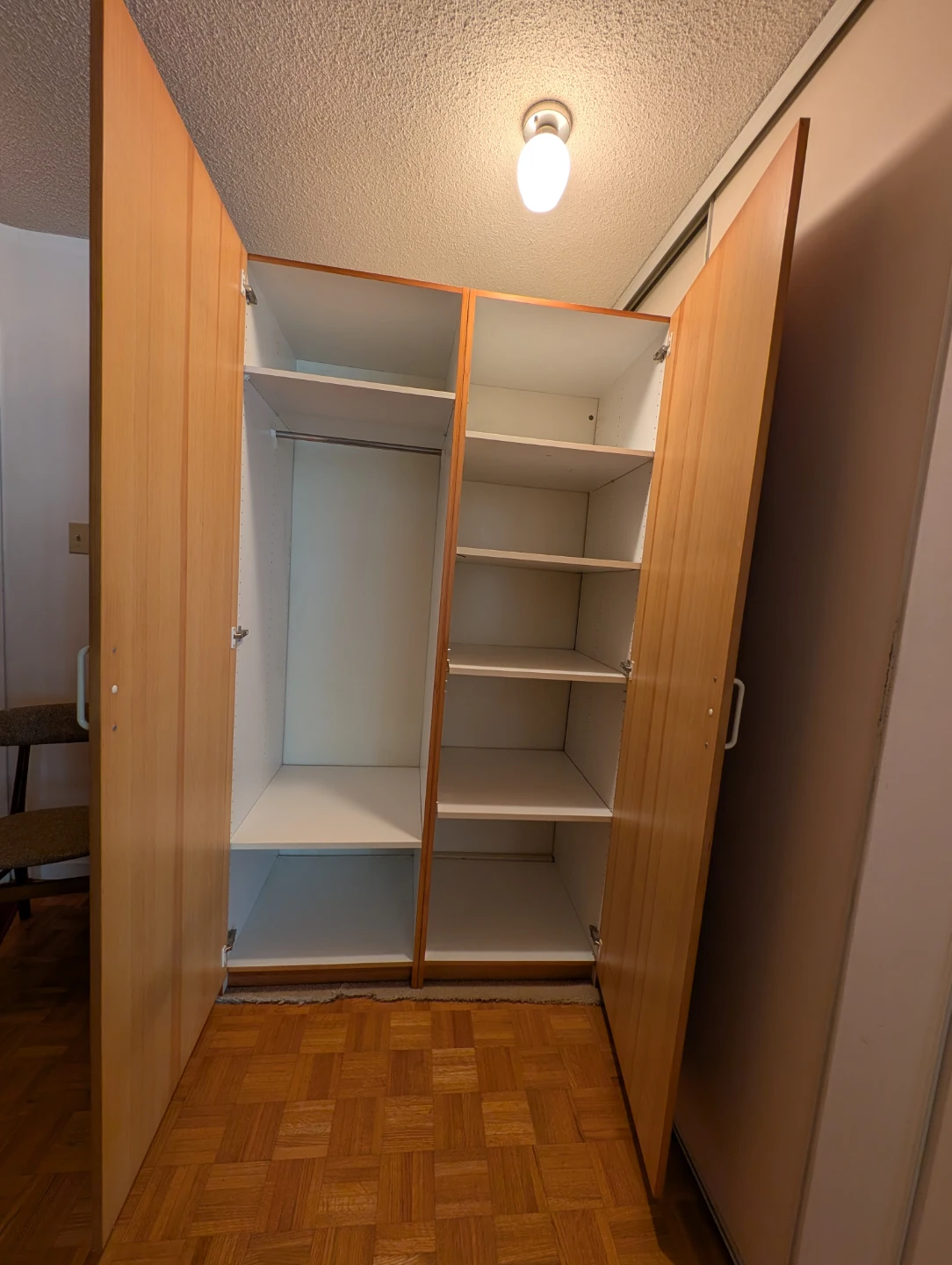 IKEA 2 Wood Wardrobes, single Door and Shelving - photo 2