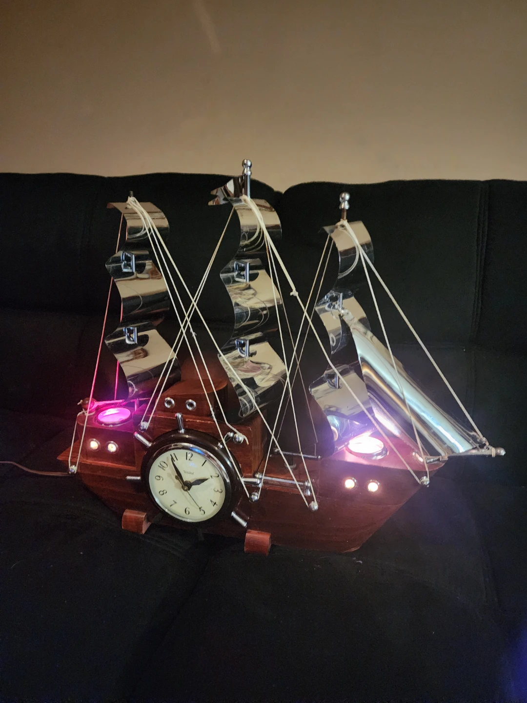 United Clock Corp. Ship's Clock with Lights
