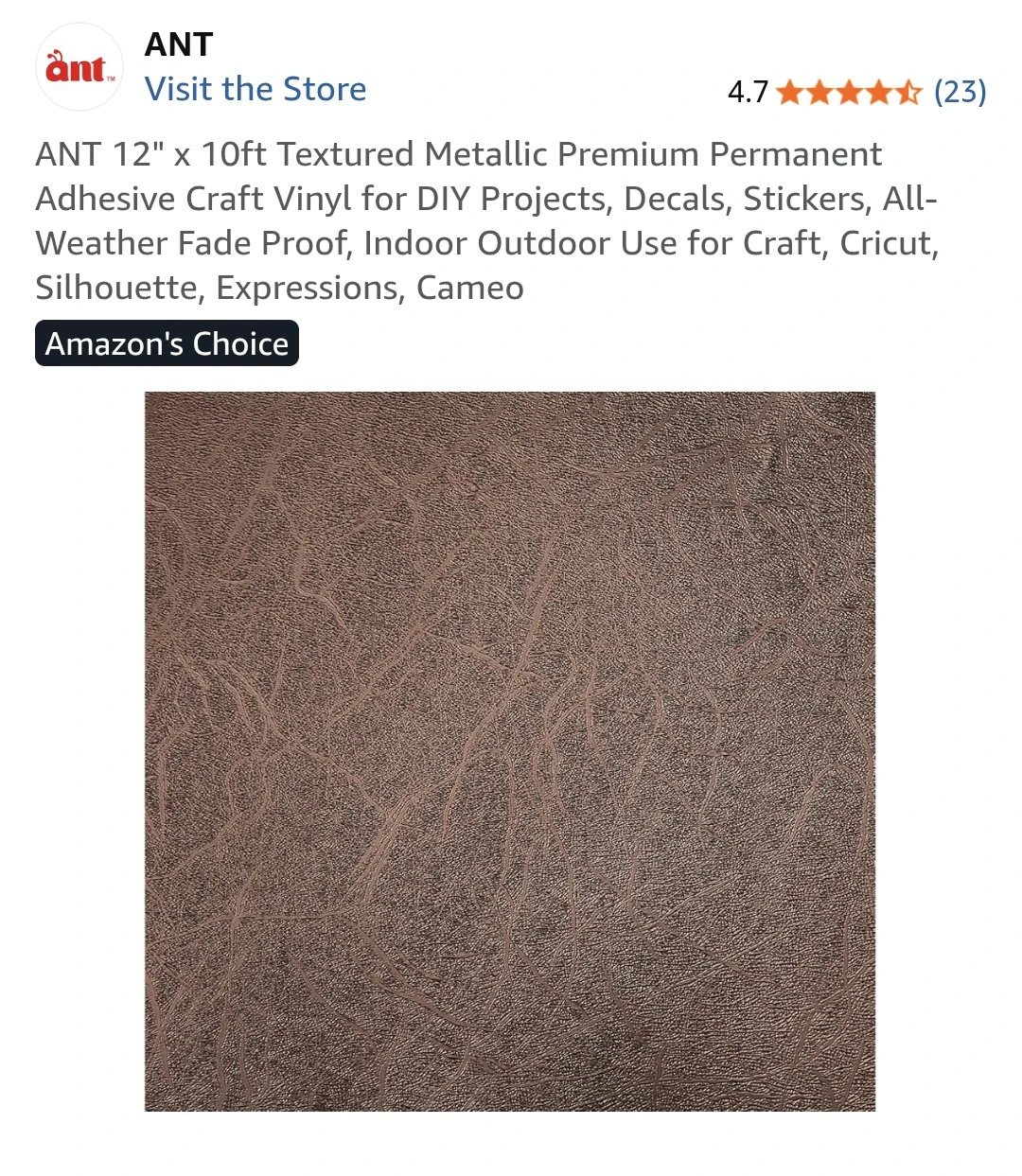 Metallic brown textured adhesive craft sheets 30 pack