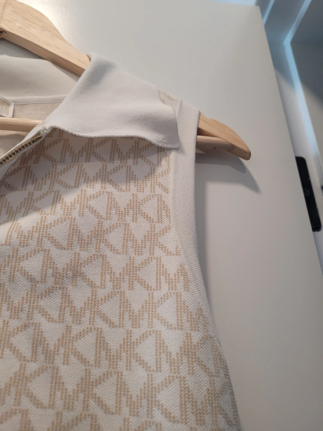 Size Large, Authentic Michael Kors Logo Jacquard Zip Polo Dress - photo 3