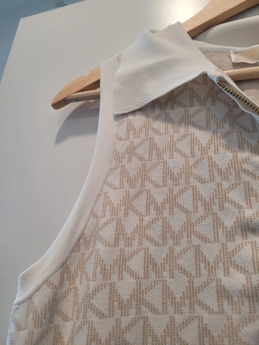 Size Large, Authentic Michael Kors Logo Jacquard Zip Polo Dress - photo 4
