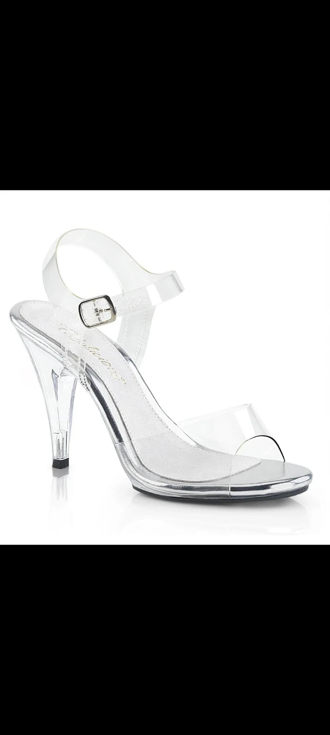 Brand New Clear Ankle Strap Heels sz 8