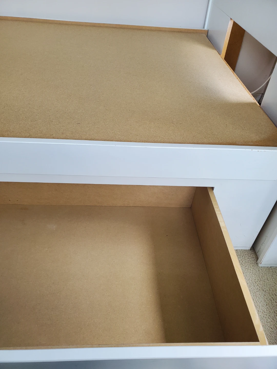 White Twin Bed Frame with Headboard and Drawers - photo 3