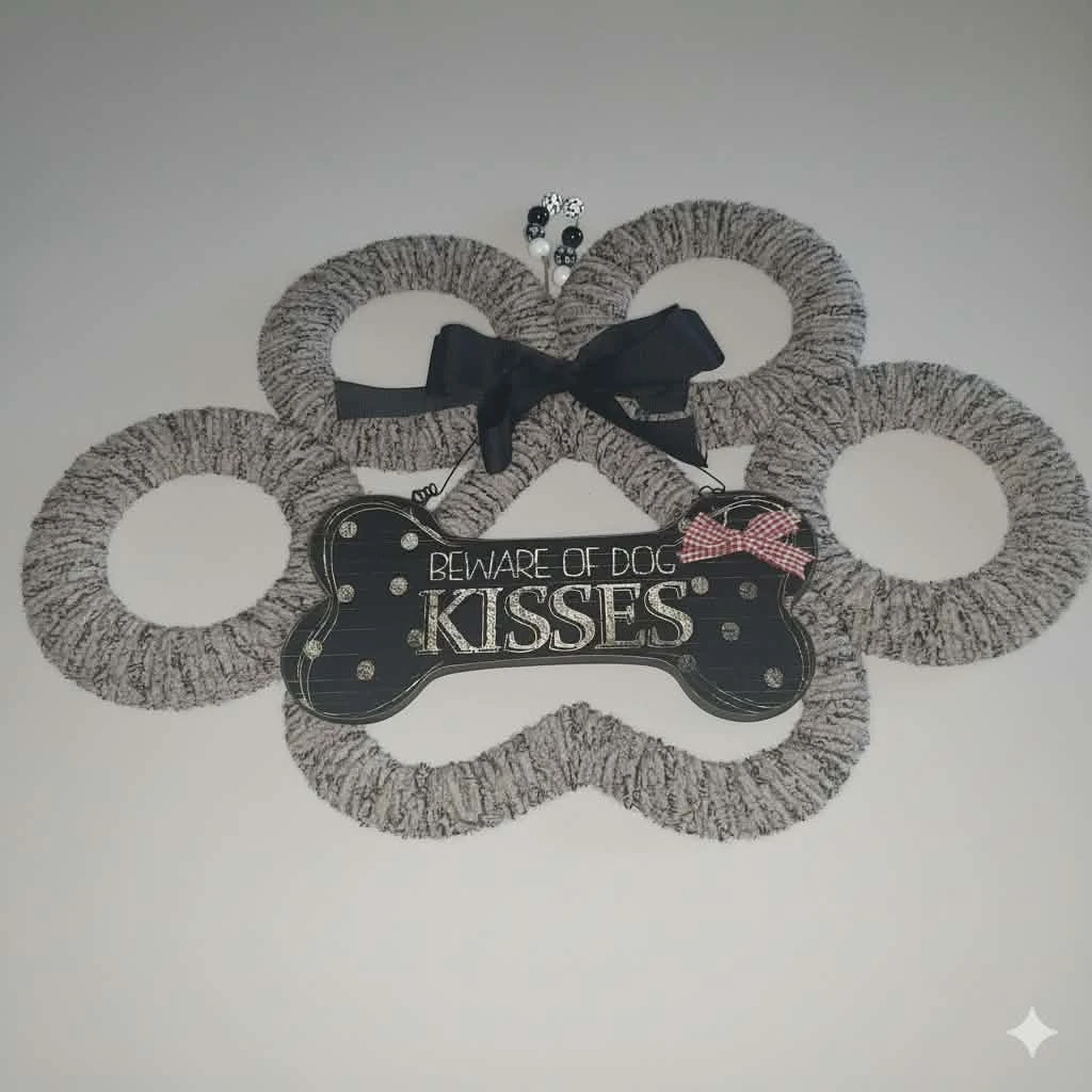 Dog Paw Wreath with Decorative Sign - photo 2