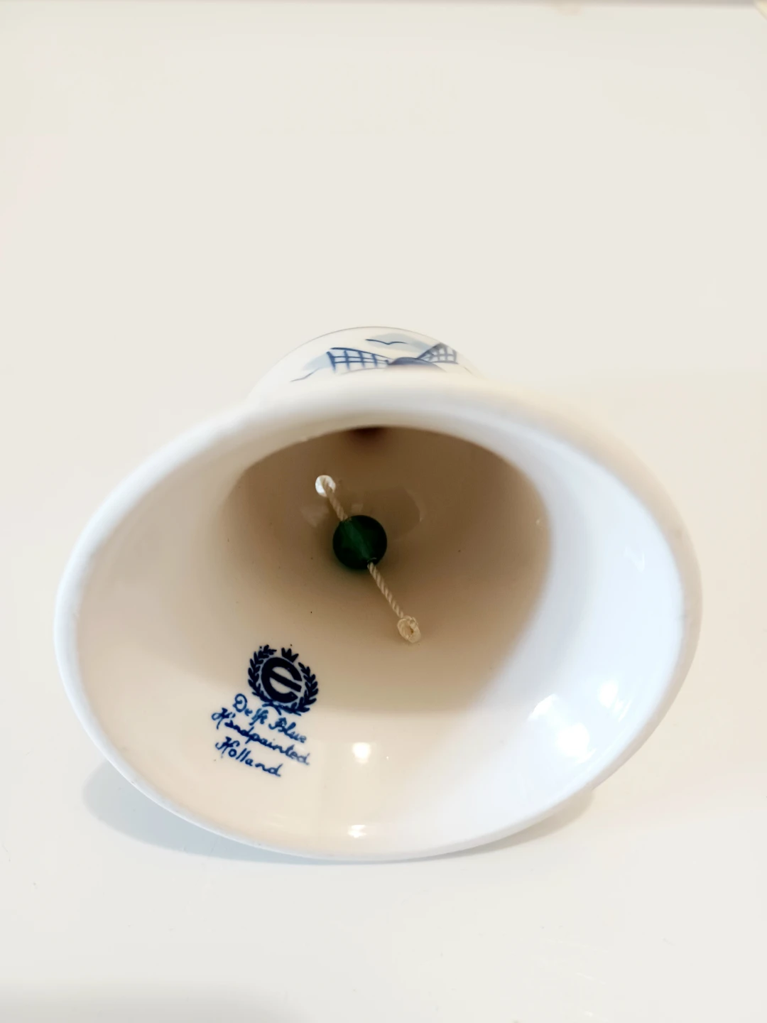 Authentic Hand Painted Delft Blue Windmill Bell - photo 3