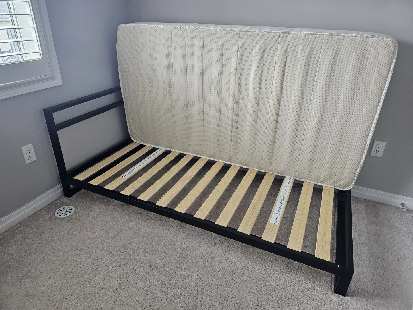 Twin Size Metal Bed Frame with Mattress