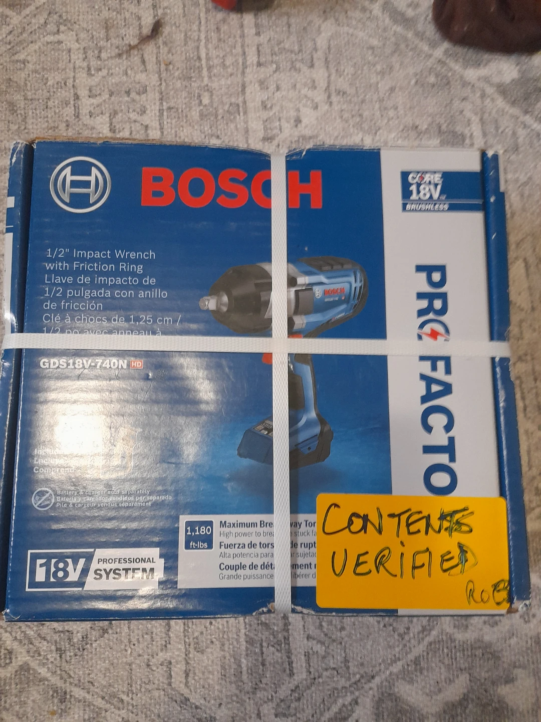 Bosch 1/2" Impact Wrench GDS18V-740N HD