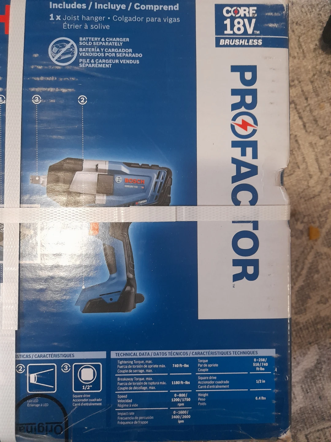 Bosch 1/2" Impact Wrench GDS18V-740N HD - photo 4
