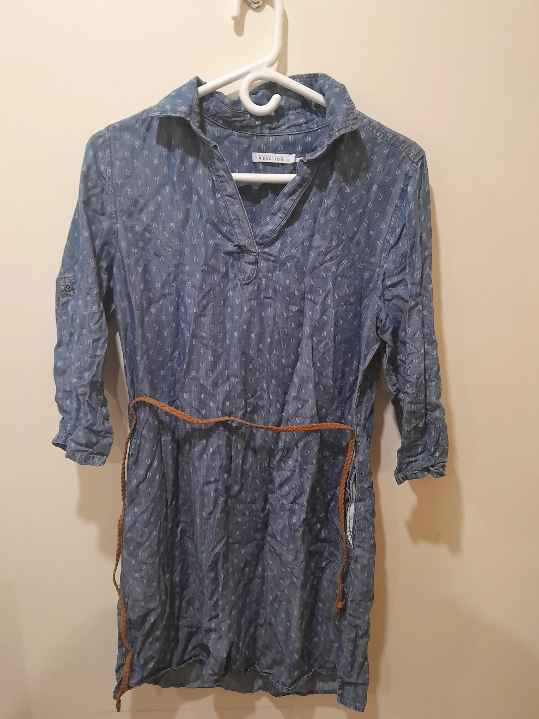 Blue Denim Shirt Dress with Belt