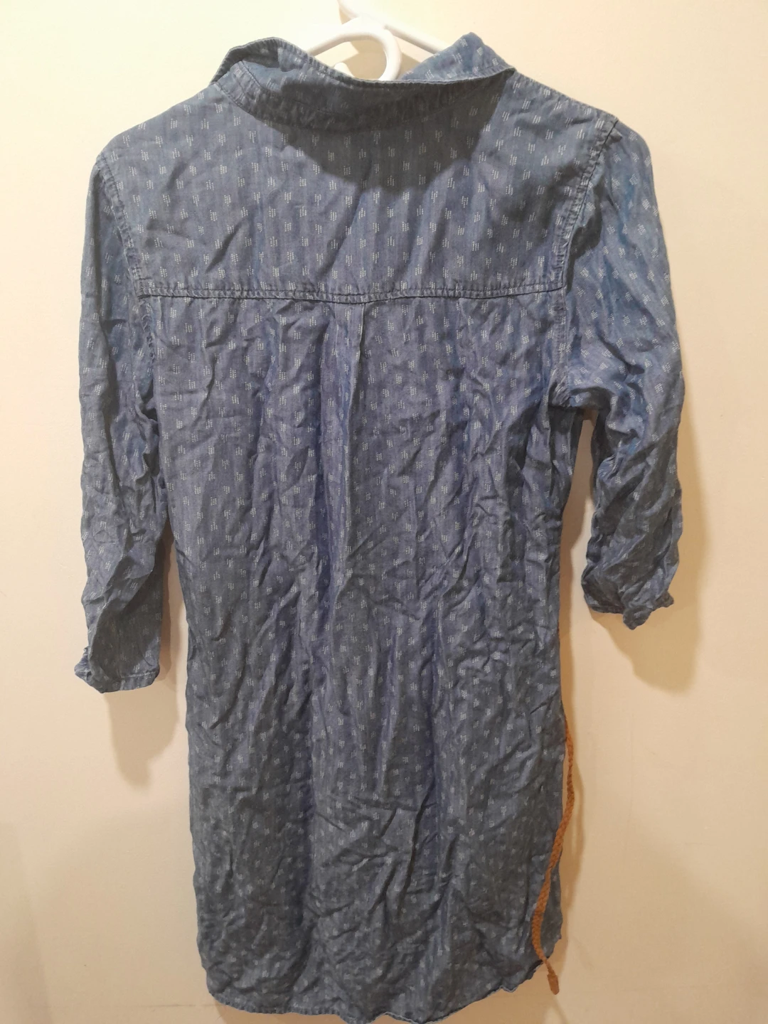Blue Denim Shirt Dress with Belt - photo 2
