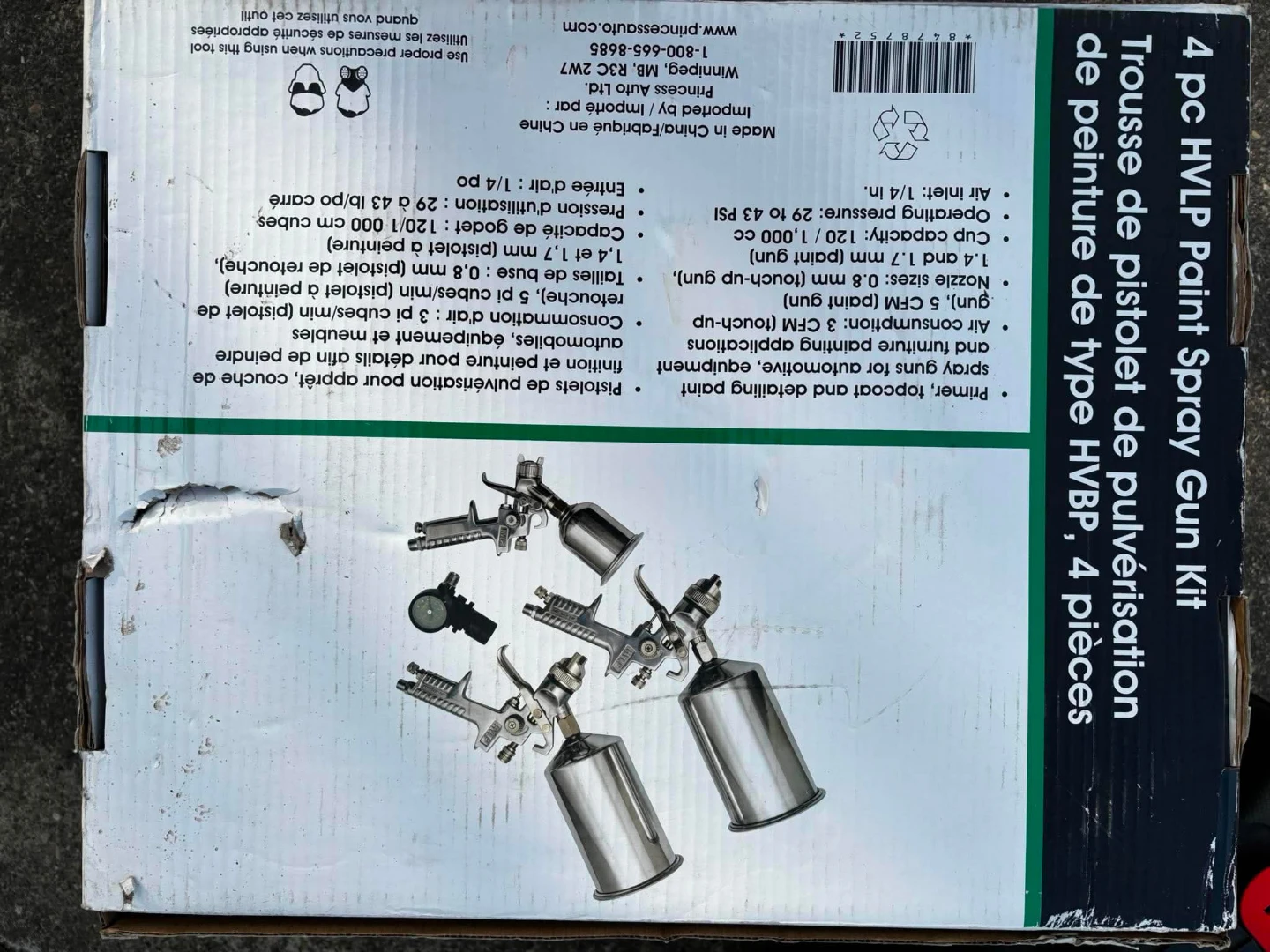 Princess Auto 4 pc HVLP Paint Spray Gun Kit - photo 3