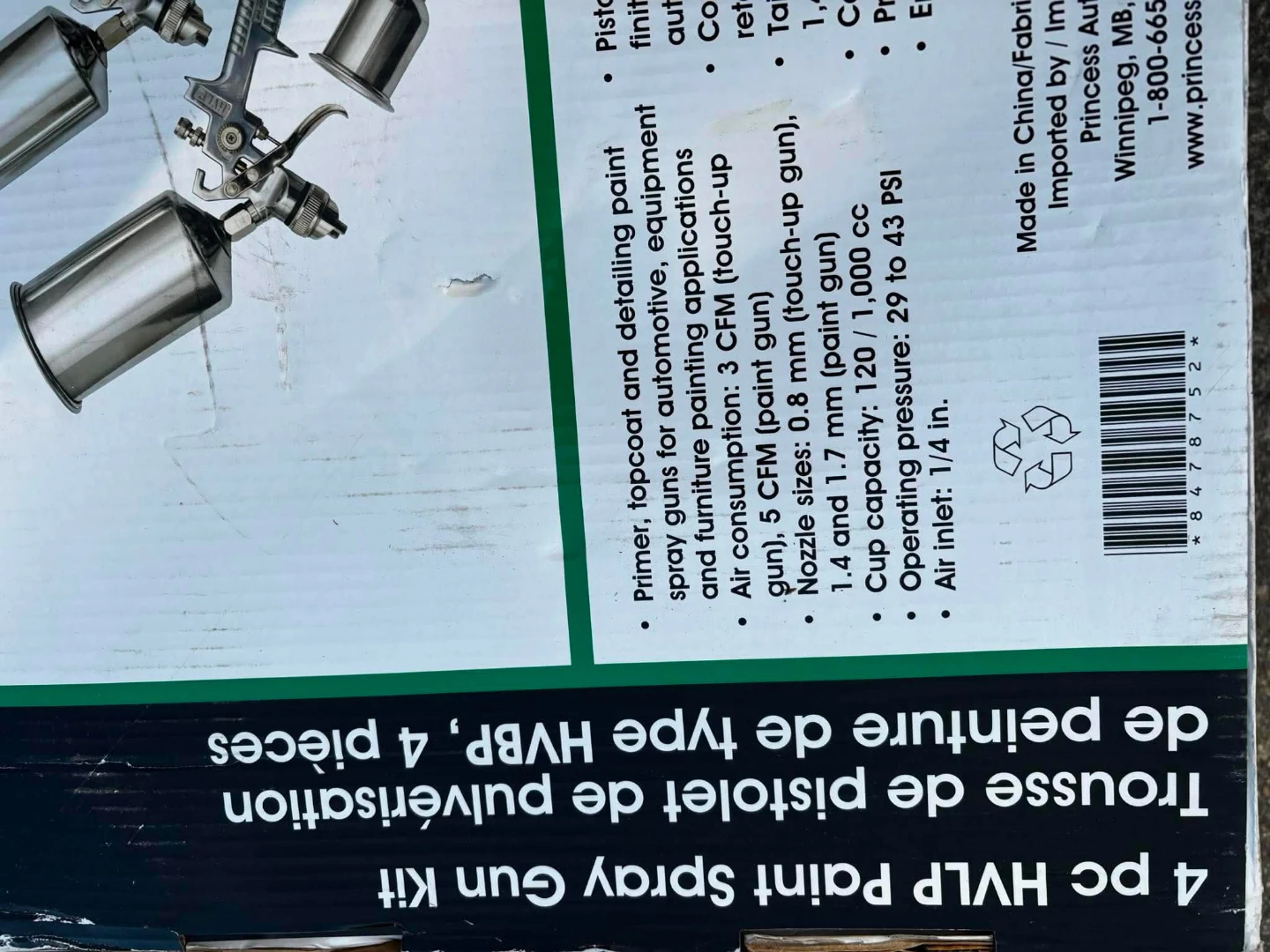 Princess Auto 4 pc HVLP Paint Spray Gun Kit - photo 4