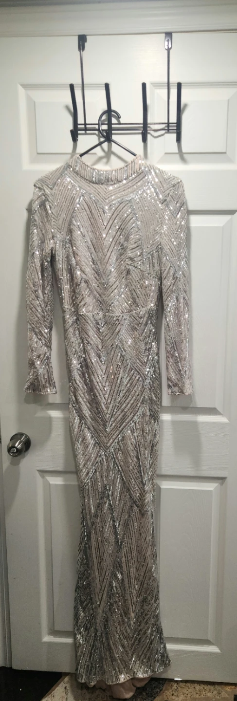 Sequin Long Sleeve Maxi Dress