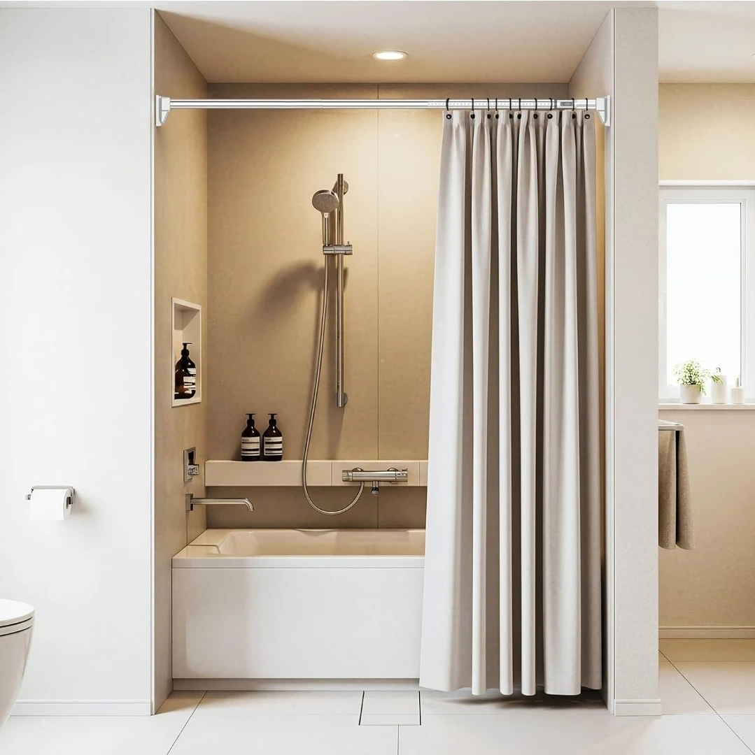 Telescopic Shower Curtain Rod - Chrome - photo 2