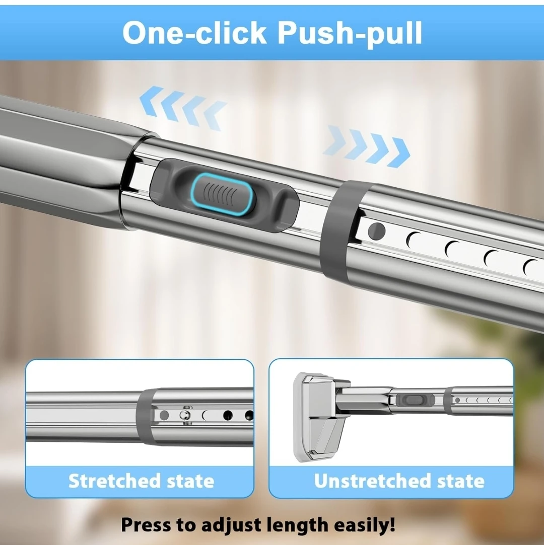 Telescopic Shower Curtain Rod - Chrome - photo 4
