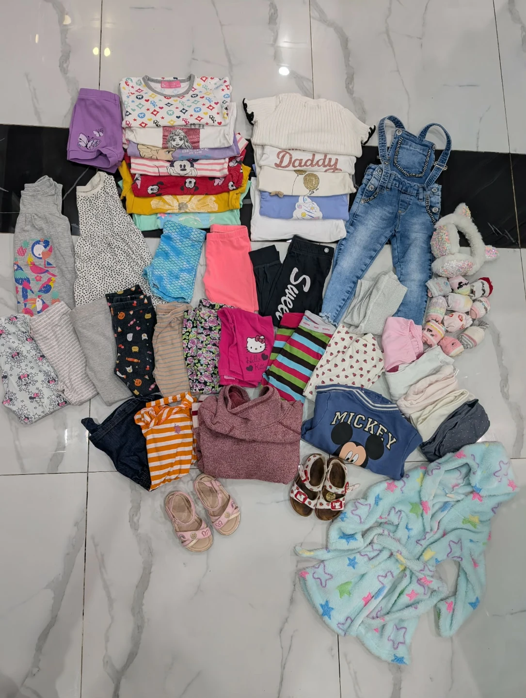 Mixed Kids Clothing Bundle - Tops, Pants, Overalls & Robe