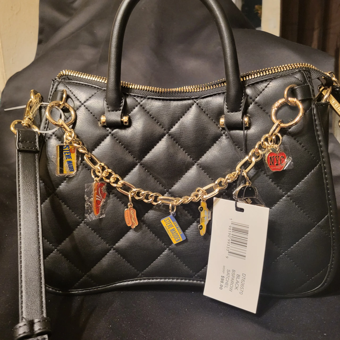 Steve Madden Black Sparrow Quilted Satchel - photo 2