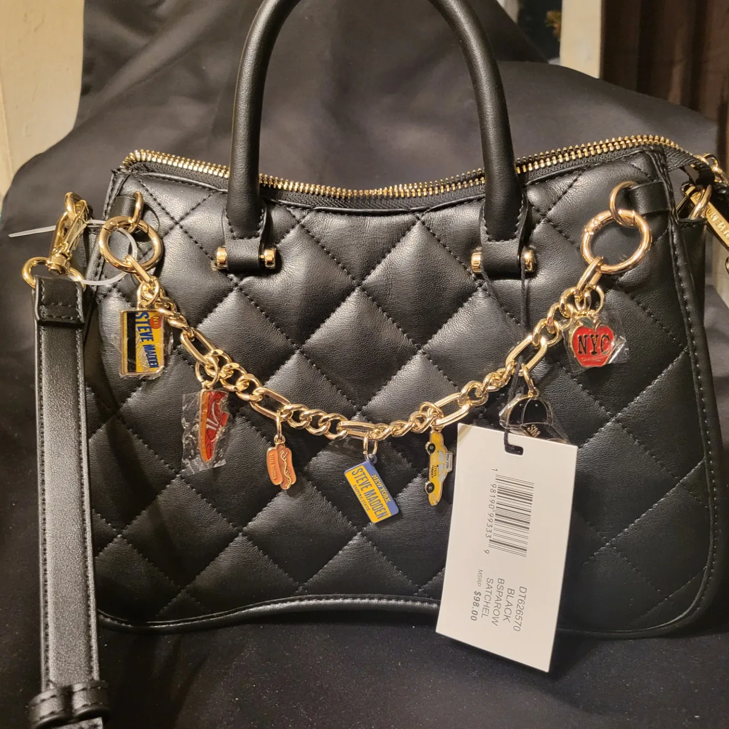 Steve Madden Black Sparrow Quilted Satchel - photo 2