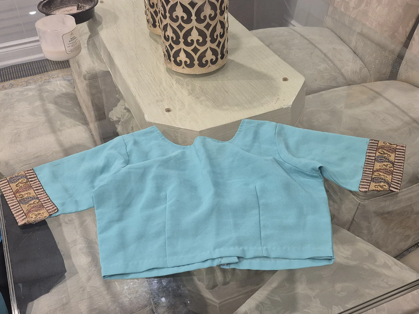 NEW Turquoise Saree with Blouse - photo 4