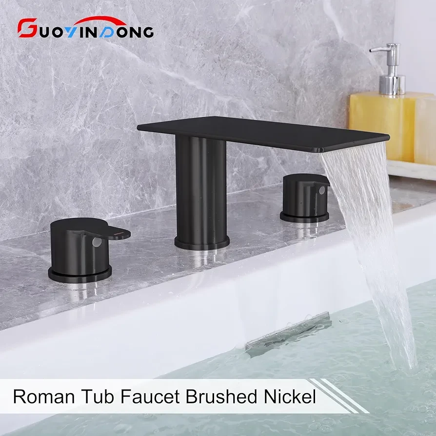 GUOYINDONG 2 Handle Roman Tub Faucet - Black - photo 2