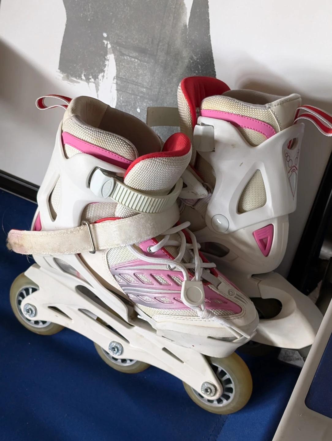 White and Pink Rollerblades