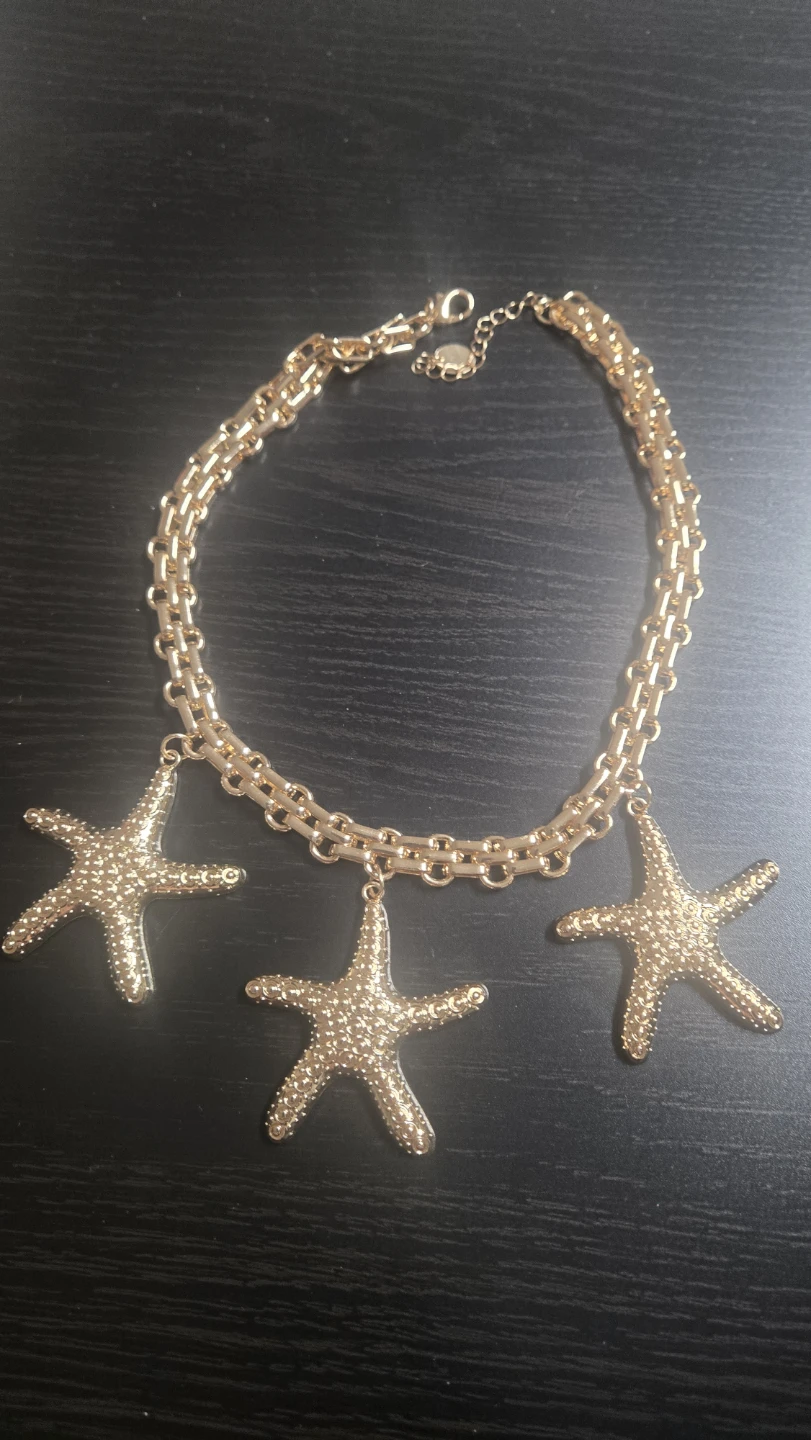 Gold-tone Starfish Charm Necklace