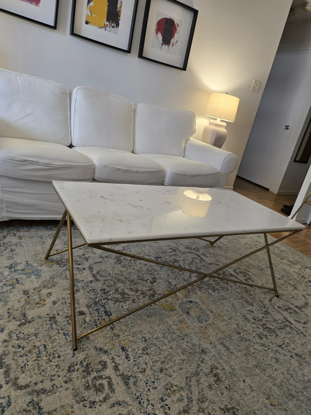 Marble Top Coffee Table with Gold Legs - photo 4
