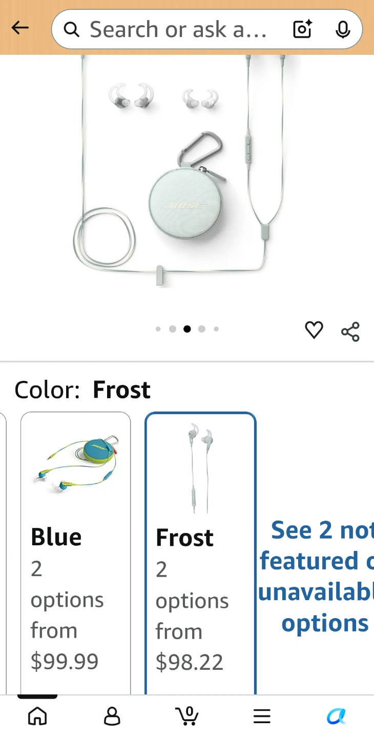 Bose: Frost Color SoundSport In-Ear Headphones for Apple Devices