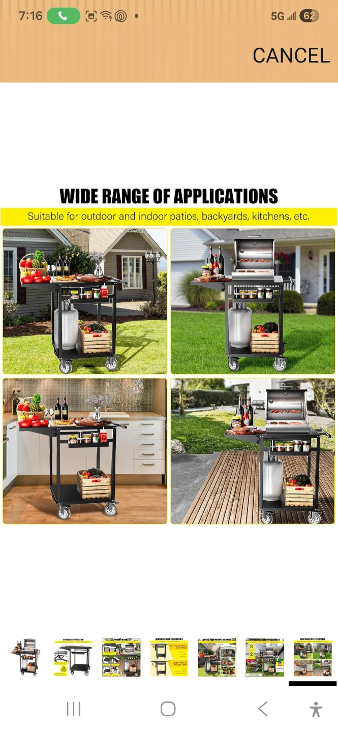 Outdoor Grill Cart with Extendable Countertop - photo 4
