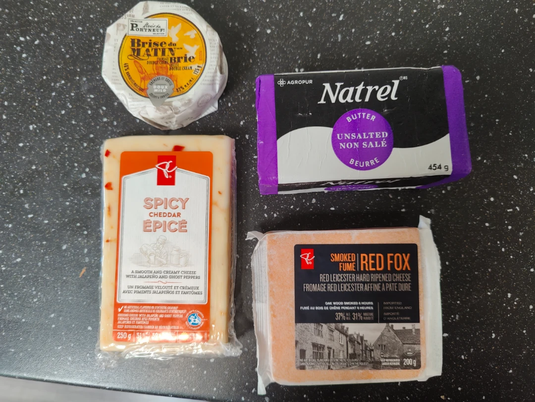 Assorted Cheeses and Butter