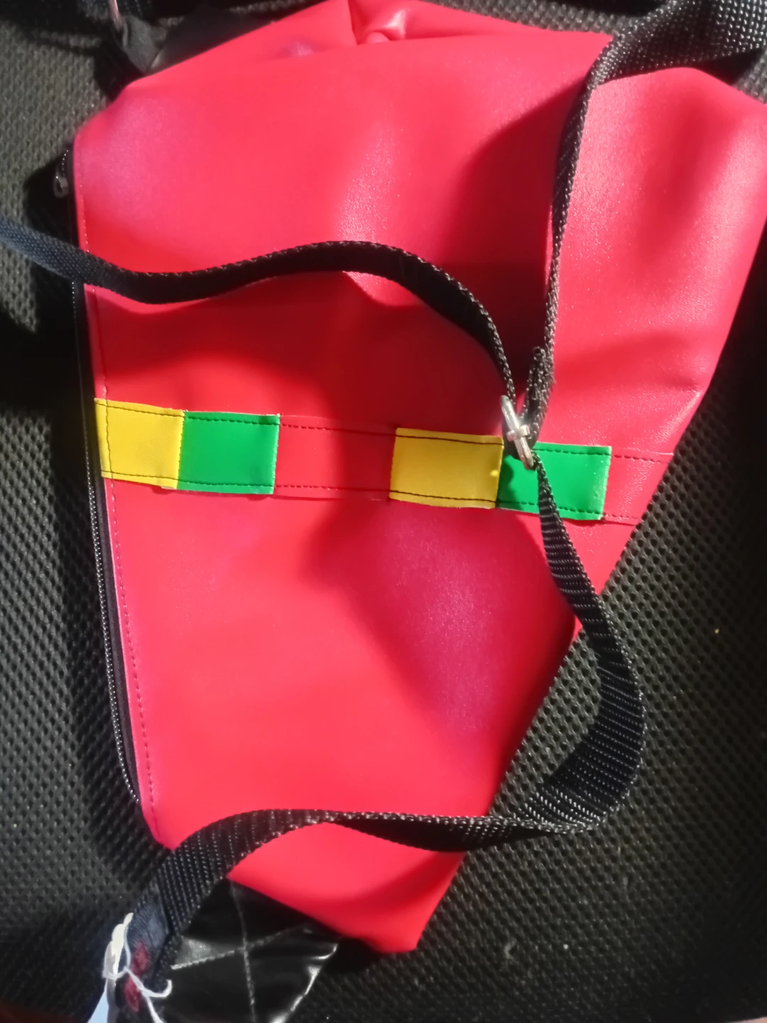Red, Green, Yellow & Black Colour Block Sling Bag - photo 3
